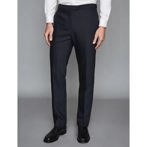 REISS Mens Wool Muffato Dress Pants Slim Fit 30x31 Charcoal Gray Business Work